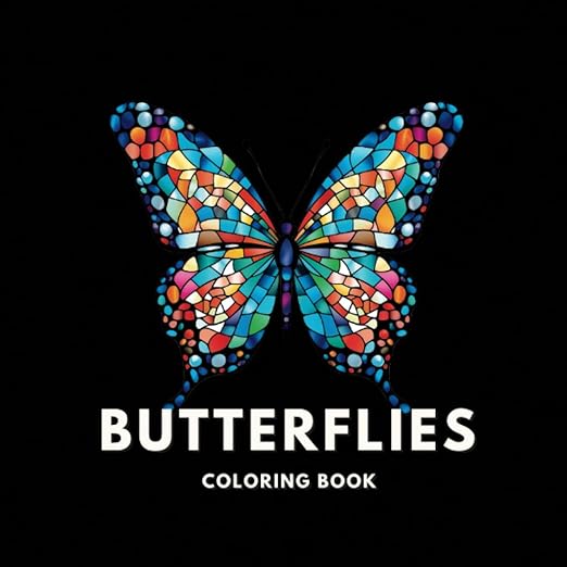 Animal Mandala - Butterflies coloring Book Cover